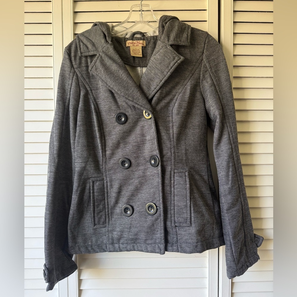 Paris Blues Charcoal Gray Double-Breasted Peacoat